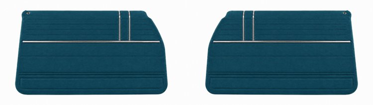 Front Deluxe Door Panel Set for 1968 Chevrolet El Camino [Medium Blue]