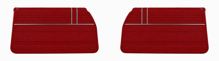 Front Deluxe Door Panel Set for 1968 Chevrolet El Camino [Red]