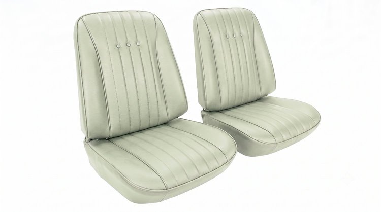 Front Bucket Seat Upholstery Kit for 1968 Chevy Chevelle, El Camino & Malibu [Madrid Grain Vinyl Pearl]