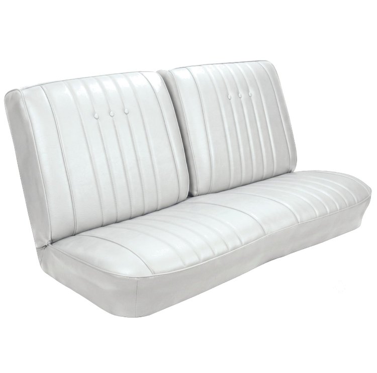 Front Split Back Bench Seat Upholstery Kit for 1968 Chevy Chevelle, El Camino & Malibu [Madrid Grain Vinyl White]