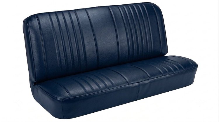 Rear Bench Seat Upholstery Kit for 1968 Chevy Chevelle, Coupe, Hardtop [Madrid Grain Vinyl Dark Blue]