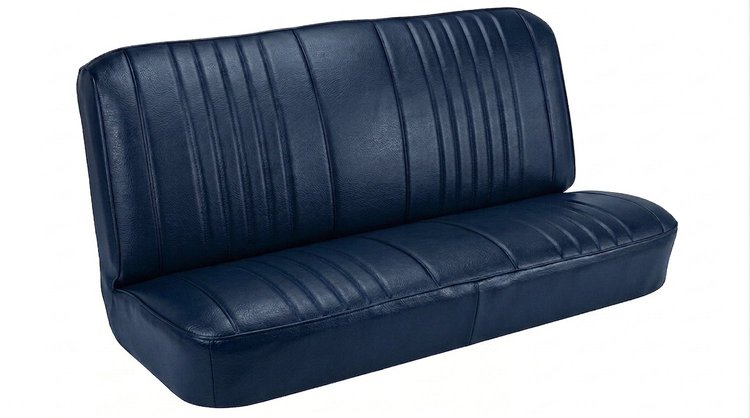 Rear Bench Seat Upholstery Kit for 1968 Chevy Chevelle, Convertible [Madrid Grain Vinyl Dark Blue]