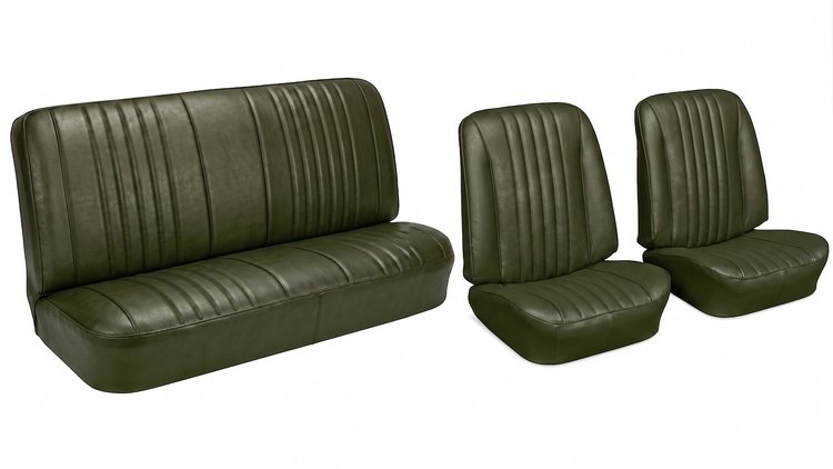 Front Bucket & Rear Bench Seat Upholstery Kit for 1968 Chevy Chevelle, Coupe, Hardtop [Madrid Grain Vinyl Ivy Gold]
