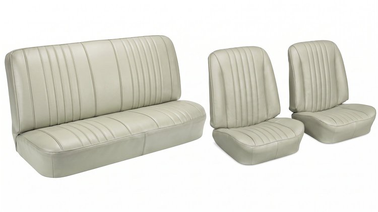 Front Bucket & Rear Bench Seat Upholstery Kit for 1968 Chevy Chevelle, Coupe, Hardtop [Madrid Grain Vinyl Pearl]