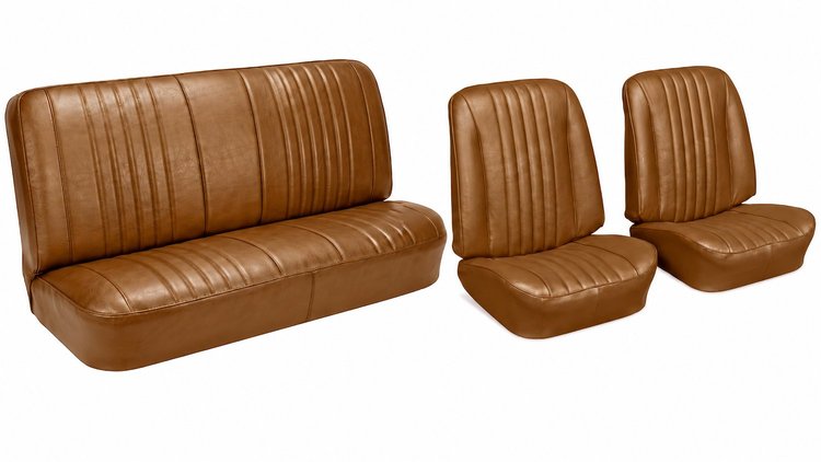 Front Bucket & Rear Bench Seat Upholstery Kit for 1968 Chevy Chevelle, Coupe, Hardtop [Madrid Grain Vinyl Saddle]