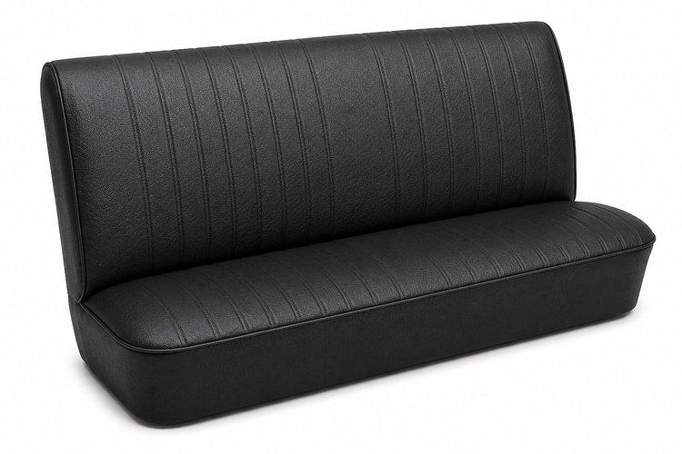 Rear Bench Seat Upholstery Kit for 1968 Chevy Chevelle, 4-Door Wagon [Madrid Grain Vinyl Black]