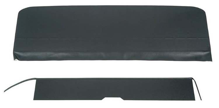 Rear Seat Upper Trim Panel Set Fits Select 1965-1967 Buick, Chevrolet, Olds & Pontiac A-Body Convertible Models, 2-Piece [Black]