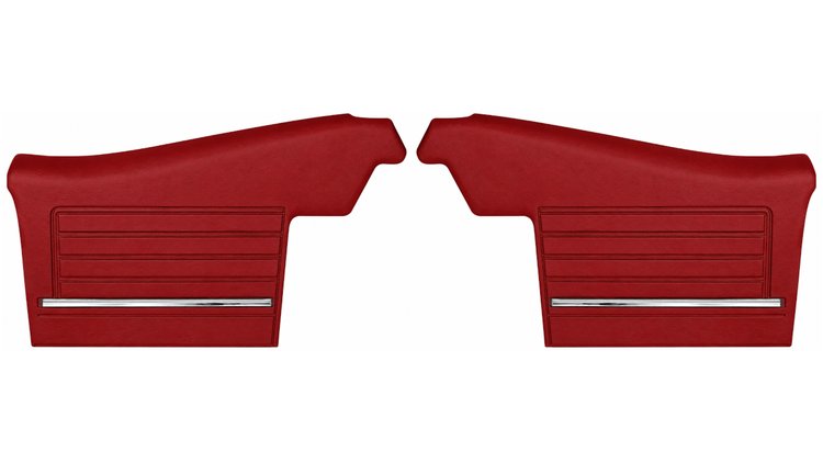 Rear Deluxe Side Panel Set for 1968 Chevrolet Chevelle, 2-Door Convertible [Red]