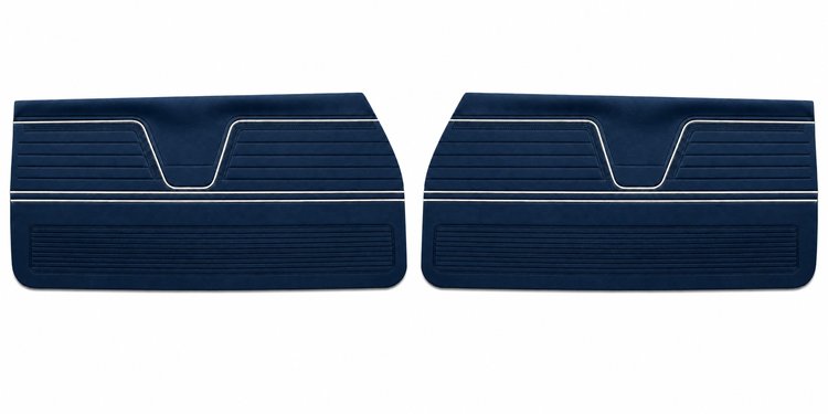 Front Standard Door Panel Set for 1969 Chevrolet Chevelle & El Camino, 2-Door Coupe (HT) and Convertible [Dark Blue]