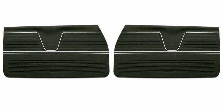 Front Standard Door Panel Set for 1969 Chevrolet Chevelle & El Camino, 2-Door Coupe (HT) and Convertible [Dark Green]