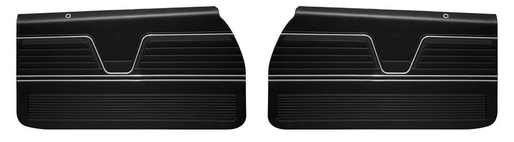 Front Deluxe Door Panel Set for 1969 Chevrolet Chevelle, All 2-Door Models [Black]