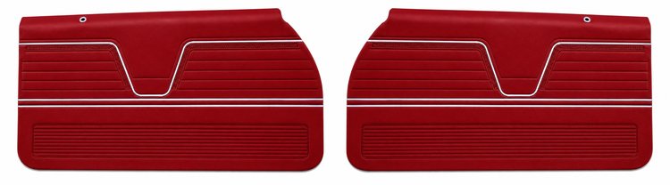 Front Deluxe Door Panel Set for 1969 Chevrolet Chevelle, All 2-Door Models [Red]
