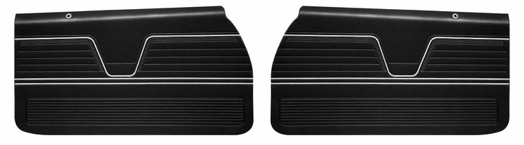 Front Deluxe Door Panel Set for 1969 Chevrolet El Camino [Black]