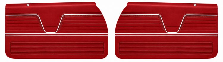 Front Deluxe Door Panel Set for 1969 Chevrolet El Camino [Red]