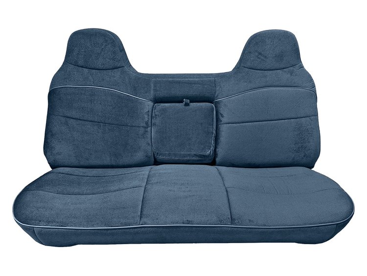Bench Seat Upholstery for 1992-1997 Ford, F150, F250, F350 Std Cab [w/Center Arm Rest/Head Rest Covers, Blue/Royal Blue]