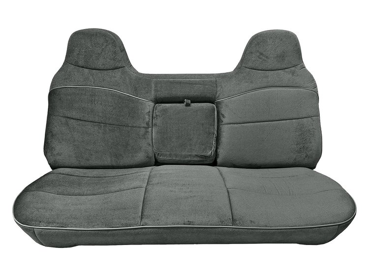 Bench Seat Upholstery for 1992-1997 Ford, F150, F250, F350 Std Cab [w/Center Arm Rest/Head Rest Covers, Charcoal/Charcoal]