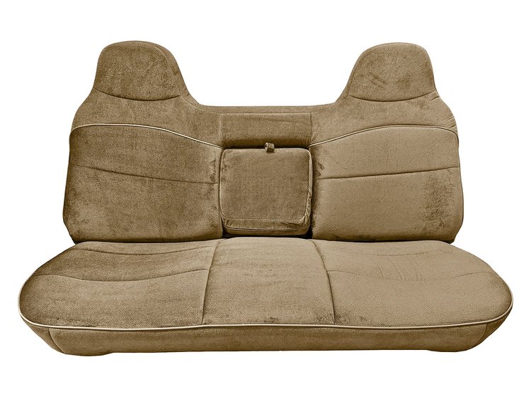 Bench Seat Upholstery for 1992-1997 Ford, F150, F250, F350 Std Cab [w/Center Arm Rest/Head Rest Covers, Sandstone/Sandstone]