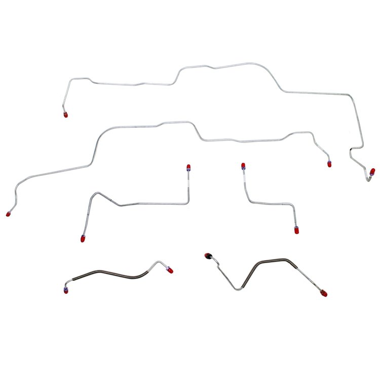 6-Piece Front Brake Line Set 1970-1971 Ford Fairlane, Torino w/ Power Disc Brakes [Stainless]