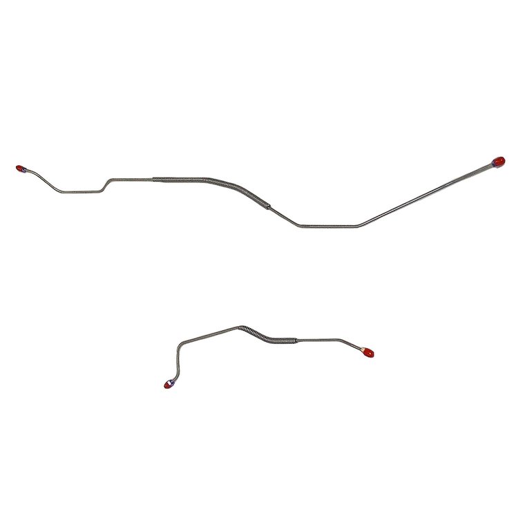 2-Piece Rear Axle Brake Lines 1968-1969 Ford Fairlane w/ 8 in. Rear Axle [Stainless]