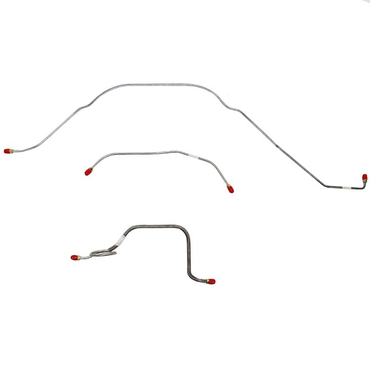 3-Piece Front Brake Line Set 1961-1962 Ford Galaxie, Standard Brakes [Stainless]