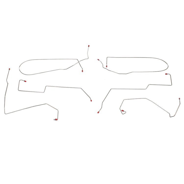 Intermediate Brake Lines Kit 2000-2007 Ford Focus, w/ Rear Drum Brakes, No Traction Control, No Anti-Lock Brakes [Stainless]