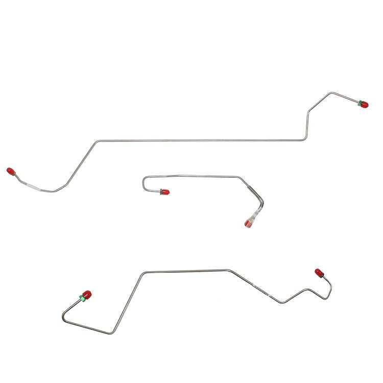 Front Brake Line Set 2000-2007 Ford Focus, Rear Drum Brakes, w/No Traction Control, No Anti-Lock Brakes [Stainless]