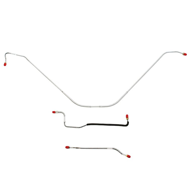 Front 3-Piece Brake Line Set 1955-1957 Ford Thunderbird w/ Standard Brakes [Steel]
