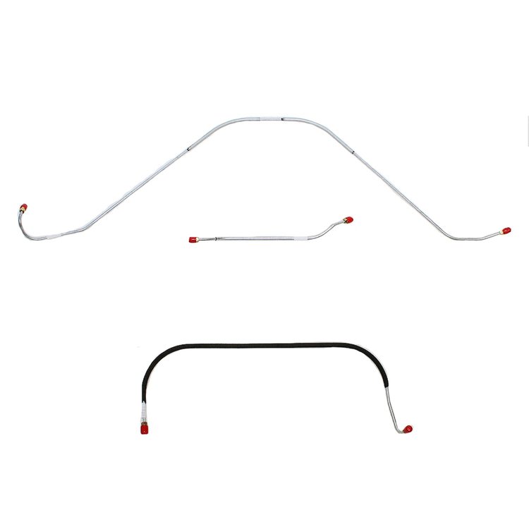 Front 3-Piece Brake Line Set 1957 Ford Thunderbird w/ Power Brakes [Stainless]