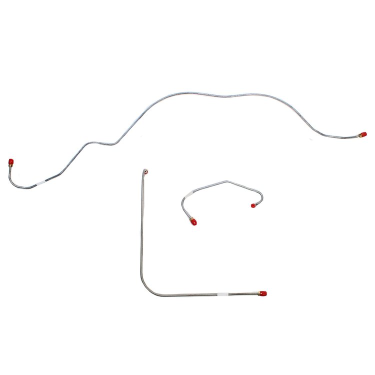 Front 3-Piece Brake Line Set 1959-1960 Ford Thunderbird w/ Standard Brakes/ Power Brakes w/ Booster Mounted Under Dash [Steel]