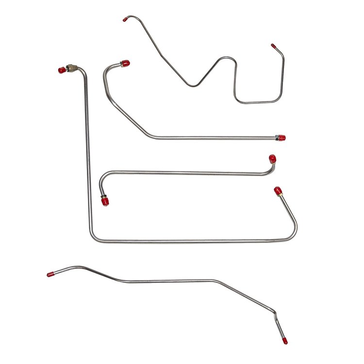 Fuel Pump to Carb & Vacuum Lines 1957 Ford Thunderbird, Dual 4BBL w/ Super Charger, 6 Line Set [Steel]