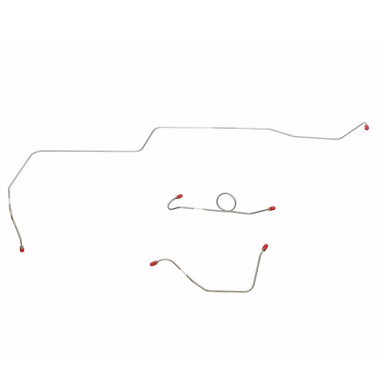3-Piece Brake Line Set 1964-1965 Ford Mustang, Power Drum Brakes [Steel]