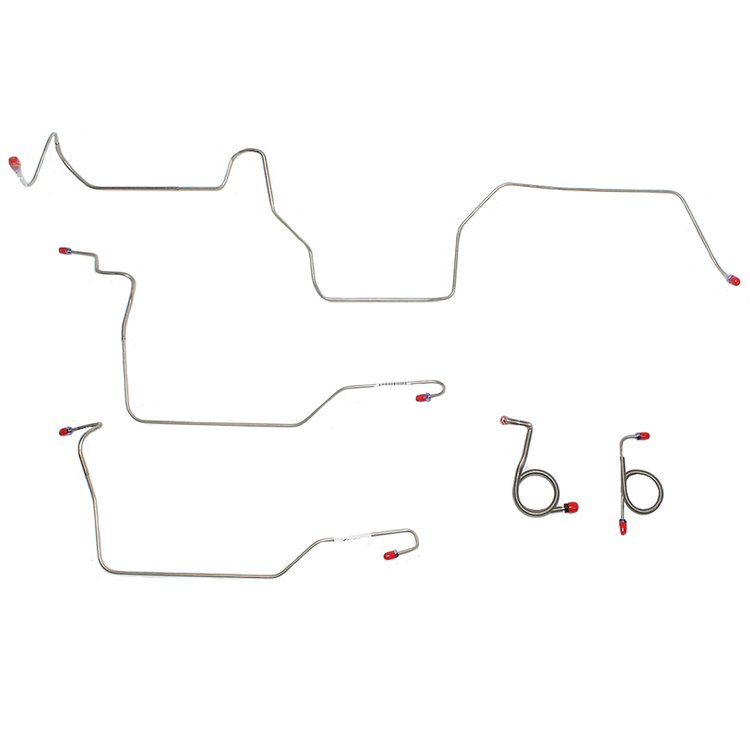 Front 5-Piece Brake Line Set 1971-1972 Ford Mustang, Mercury Cougar w/ Power Disc Brakes [Steel]