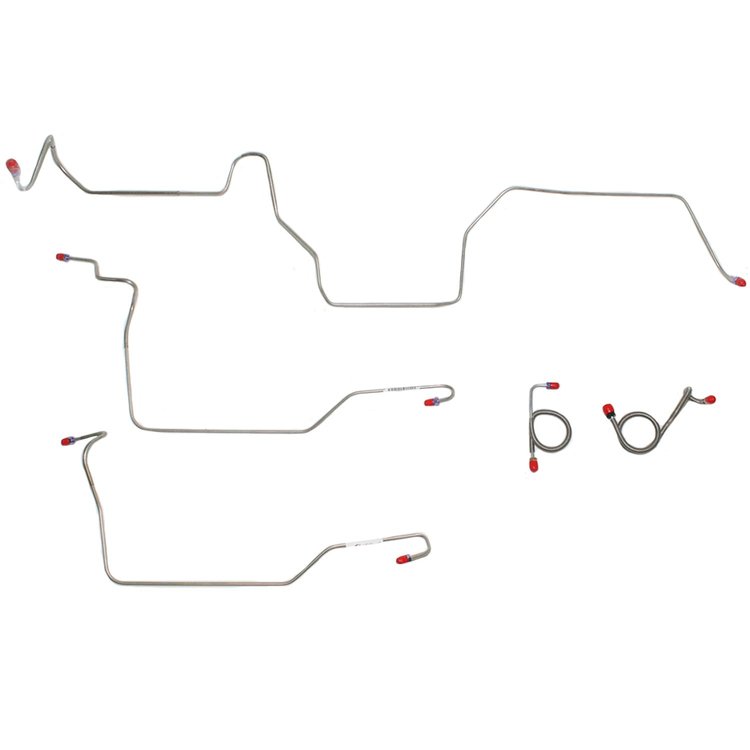 Front 5-Piece Brake Line Set 1973 Ford Mustang, Mercury Cougar w/ Power Disc Brakes [Steel]