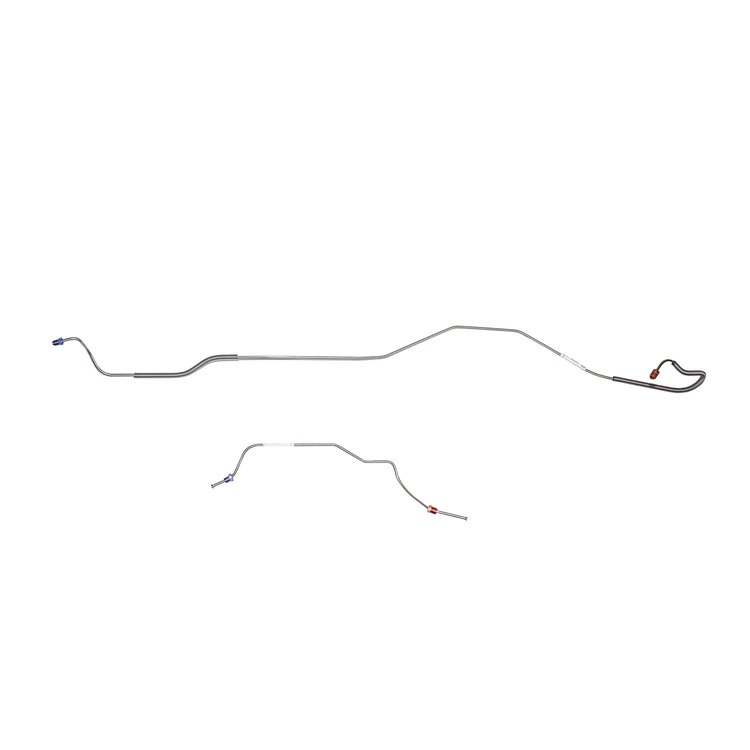 2-Piece Rear Axle Brake Line Set 1968-1969 Ford Mustang w/ 9 in.-31 Spline Rear Axle [Stainless]