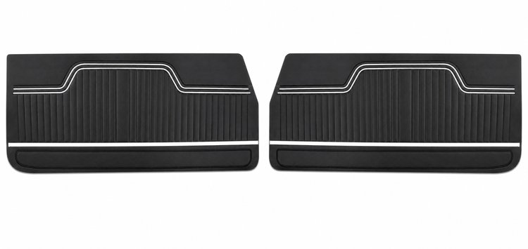 Front Standard Door Panel Set for 1970-1972 Chevrolet Chevelle & El Camino, 2-Door Coupe (HT) and Convertible [Black]