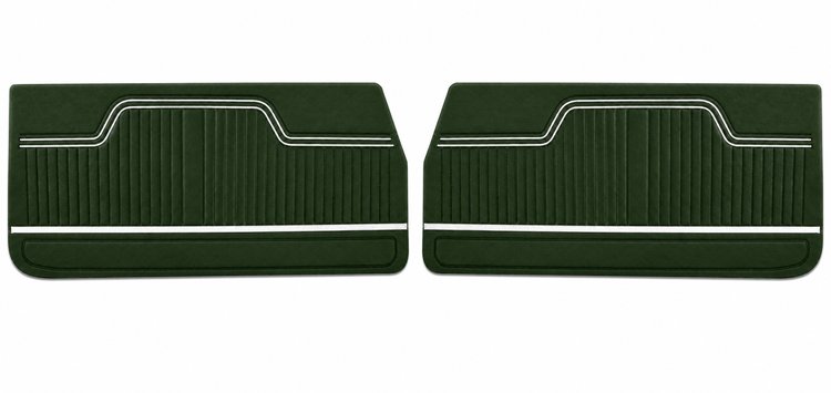 Front Standard Door Panel Set for 1970 Chevrolet Chevelle & El Camino, 2-Door Coupe (HT) and Convertible [Dark Green]