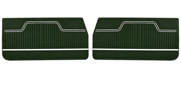 Front Standard Door Panel Set for 1972 Chevrolet Chevelle & El Camino, 2-Door Coupe (HT) and Convertible [Dark Green]