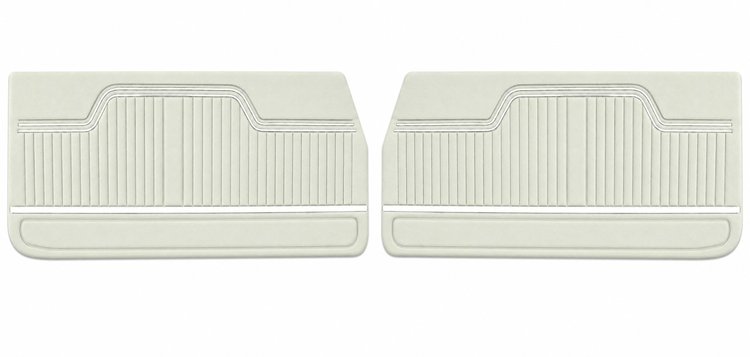 Front Standard Door Panel Set for 1972 Chevrolet Chevelle & El Camino, 2-Door Coupe (HT) and Convertible [White]