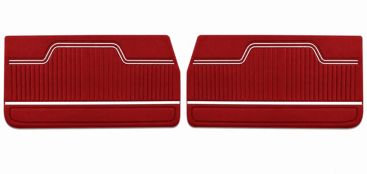 Front Standard Door Panel Set for 1970 Chevrolet Chevelle & El Camino, 2-Door Coupe (HT) and Convertible [Red]