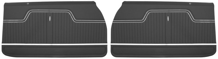 Front Deluxe Door Panel Set for 1970-1972 Chevrolet Chevelle [Black]
