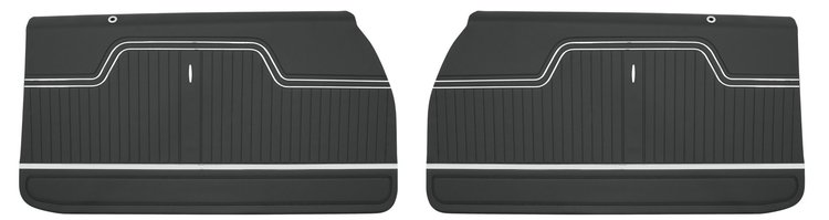 Front Deluxe Door Panel Set for 1970-1972 Chevrolet El Camino [Black]