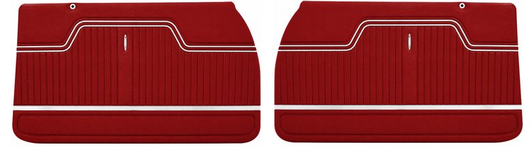 Front Deluxe Door Panel Set for 1970 Chevrolet El Camino [Red]