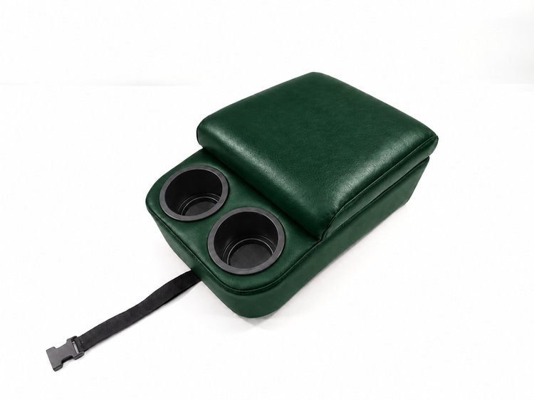 Standard Bench Seat Console with Cup Holders and Storage Compartment [Medium Green, Madrid Grain Vinyl]