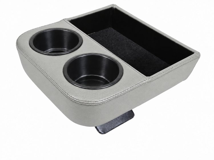 Standard Custom Shorty Floor Console with Cup Holders and Storage Tray [Oxford White, Sierra Grain Vinyl]