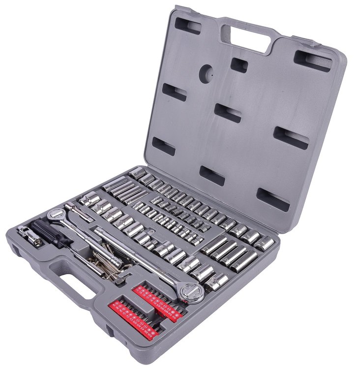Socket & Bit Set, 1/4 in., 3/8 in. & 1/2 in. Drives [SAE/Metric 100-Piece]