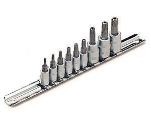 9-Piece Tamper-Resistant Star Bit Set 1/4" & 3/8" drive