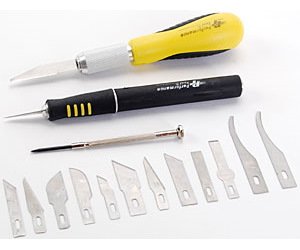 17-Piece Hobby Knife Set Ideal for triming intake gaskets, etc.