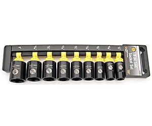 Standard Depth Black Laser Socket Set 9 Pieces