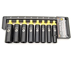 Deep Well Black Laser Socket Set 8 Pieces