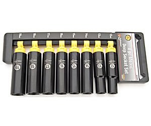 Deep Well Black Laser Socket Set 8 Pieces
